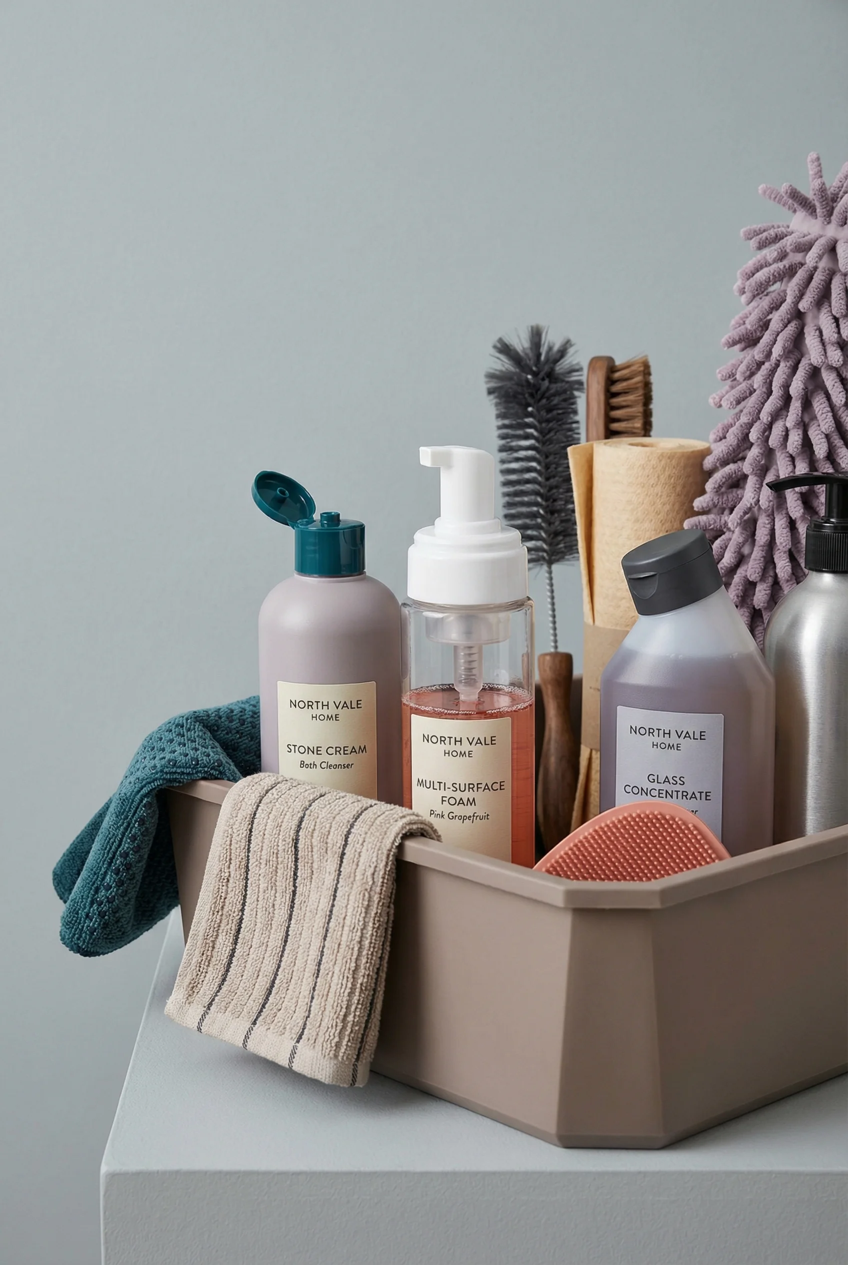 Cleaning Crate Still Life public scene for Meta Ad Image Sizes for Ecommerce Creative